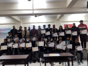 Certificate distribution of Python Programming Project Training for BCA students by Limat-Soft Solution Pvt. Ltd.
