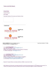 Invitation for Guest Lecture on Intellectuals Property Right to ASSOCHAM