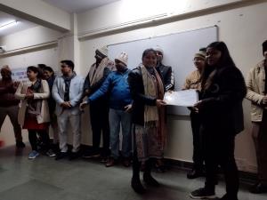 Certificate distribution of Python Programming Project Training for BCA students by Limat-Soft Solution Pvt. Ltd.
