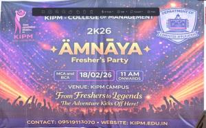 ĀMNĀYA happened 🔥✨ Sacred traditions met modern code! Welcoming the MCA & BCA freshers with epic vibes, killer performances, and unbreakable bonds. Your legacy starts here at KIPM! 