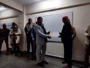 Certificate distribution of Python Programming Project Training for BCA students by Limat-Soft Solution Pvt. Ltd.
